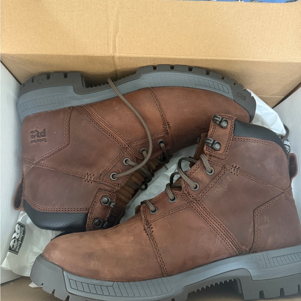 NEW ✨Timberland PRO Men's Rugged Brown Leather Boots